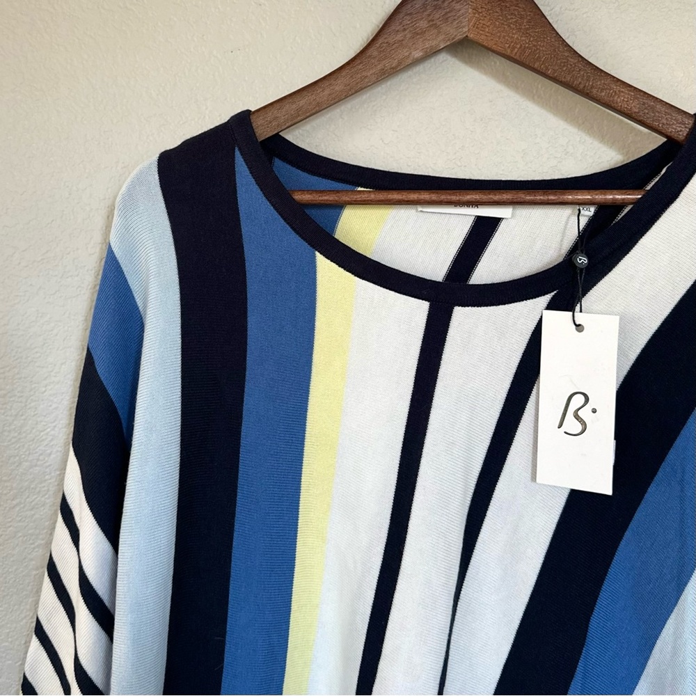 BONITA NWT RARE XXL Striped Fine Knit Pullover Sweater • Germany Exclusive - Picture 2 of 12
